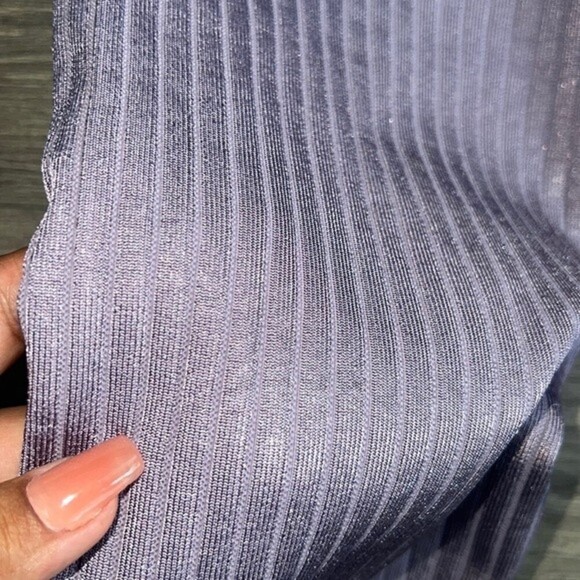 GOOD AMERICAN Seamless Legging Small/Medium Pastel Purple Ribbed Activewear NWT - Picture 7 of 12
